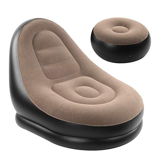 Sofá inflable con reposapiés portátil