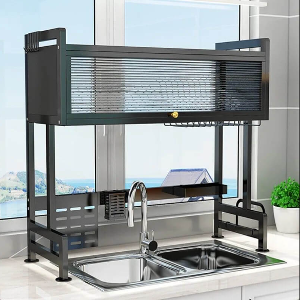 Escurridor de platos con gabinete acero inoxidable