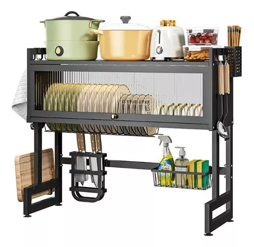 Escurridor de platos con gabinete acero inoxidable