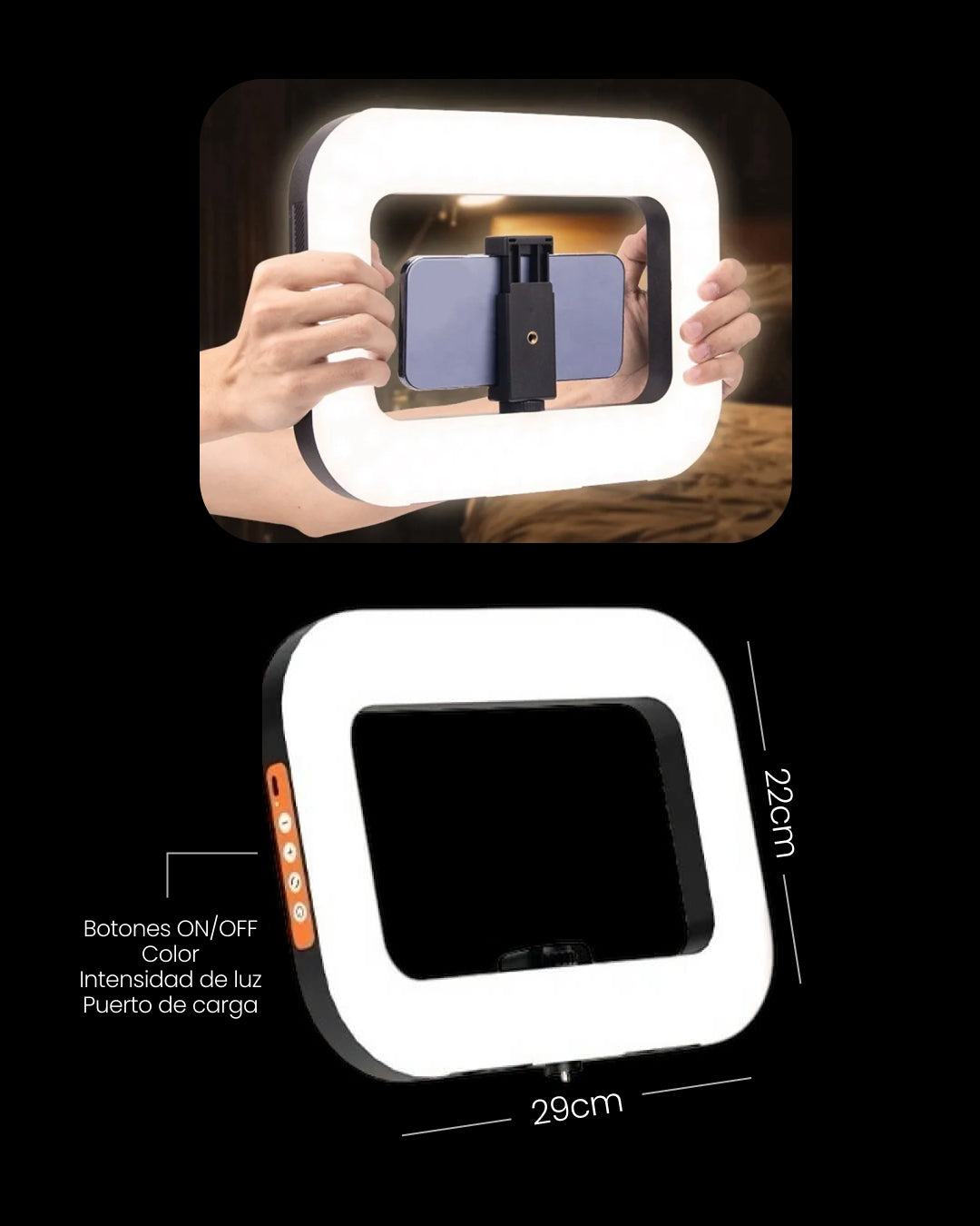 Aro de Luz Cuadrada Estabilizadora