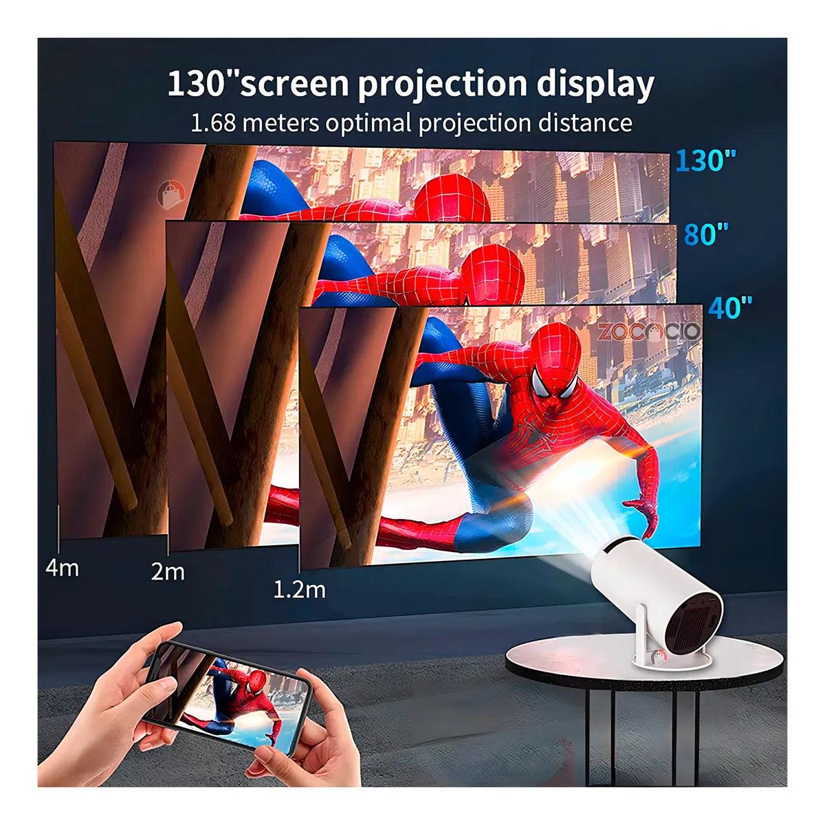 Proyector Hy300 Pro HD Smartv