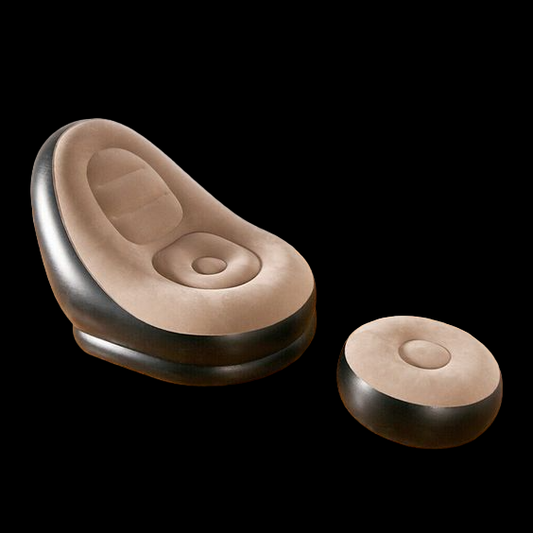 Sofá inflable con reposapiés portátil