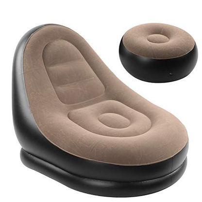 Sofá inflable con reposapiés portátil